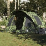 vidaXL Cort de pescuit pentru 2 persoane, camuflaj, impermeabil