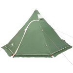 vidaXL Cort de camping tipi pentru 5 persoane, verde, impermeabil