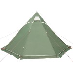 vidaXL Cort de camping tipi pentru 5 persoane, verde, impermeabil