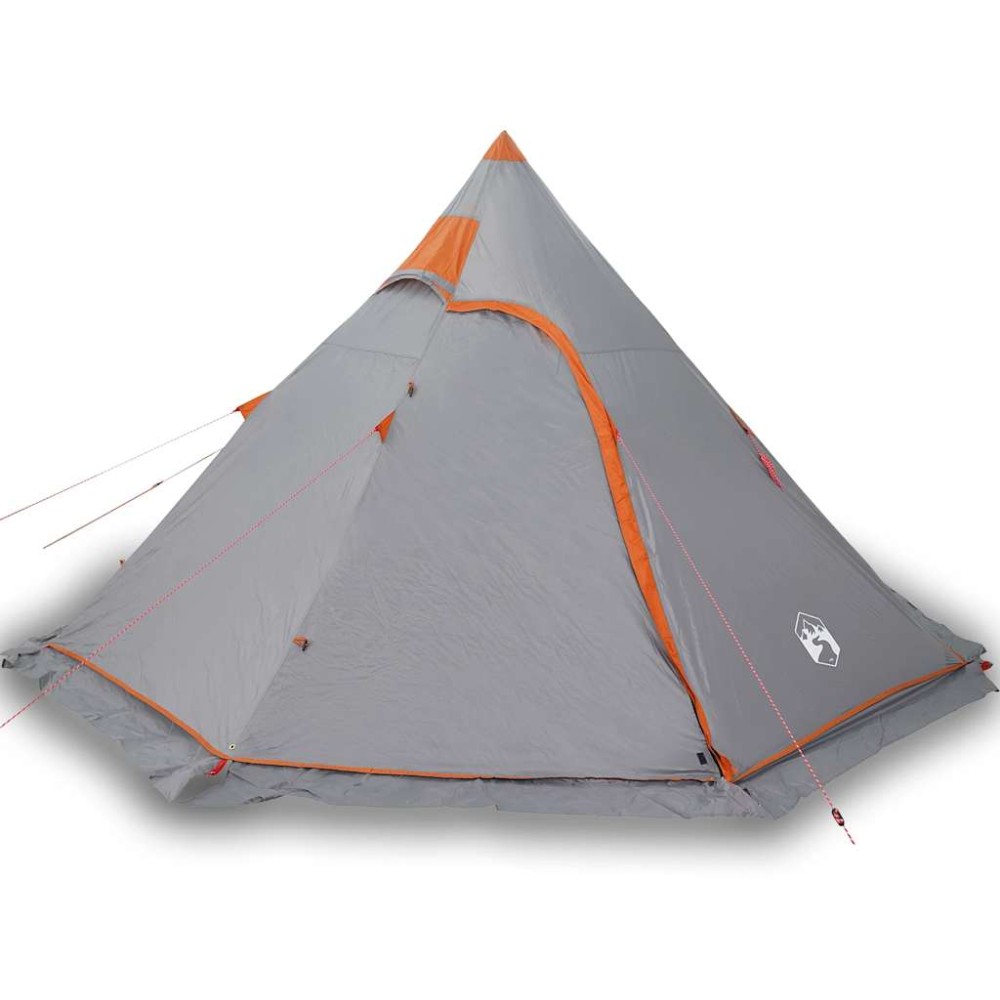 vidaXL Cort de camping tipi pentru 5 persoană, gri, impermeabil