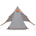 vidaXL Cort de camping tipi pentru 5 persoană, gri, impermeabil