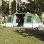 vidaXL Cort de camping tunel pentru 4 persoane, verde, impermeabil
