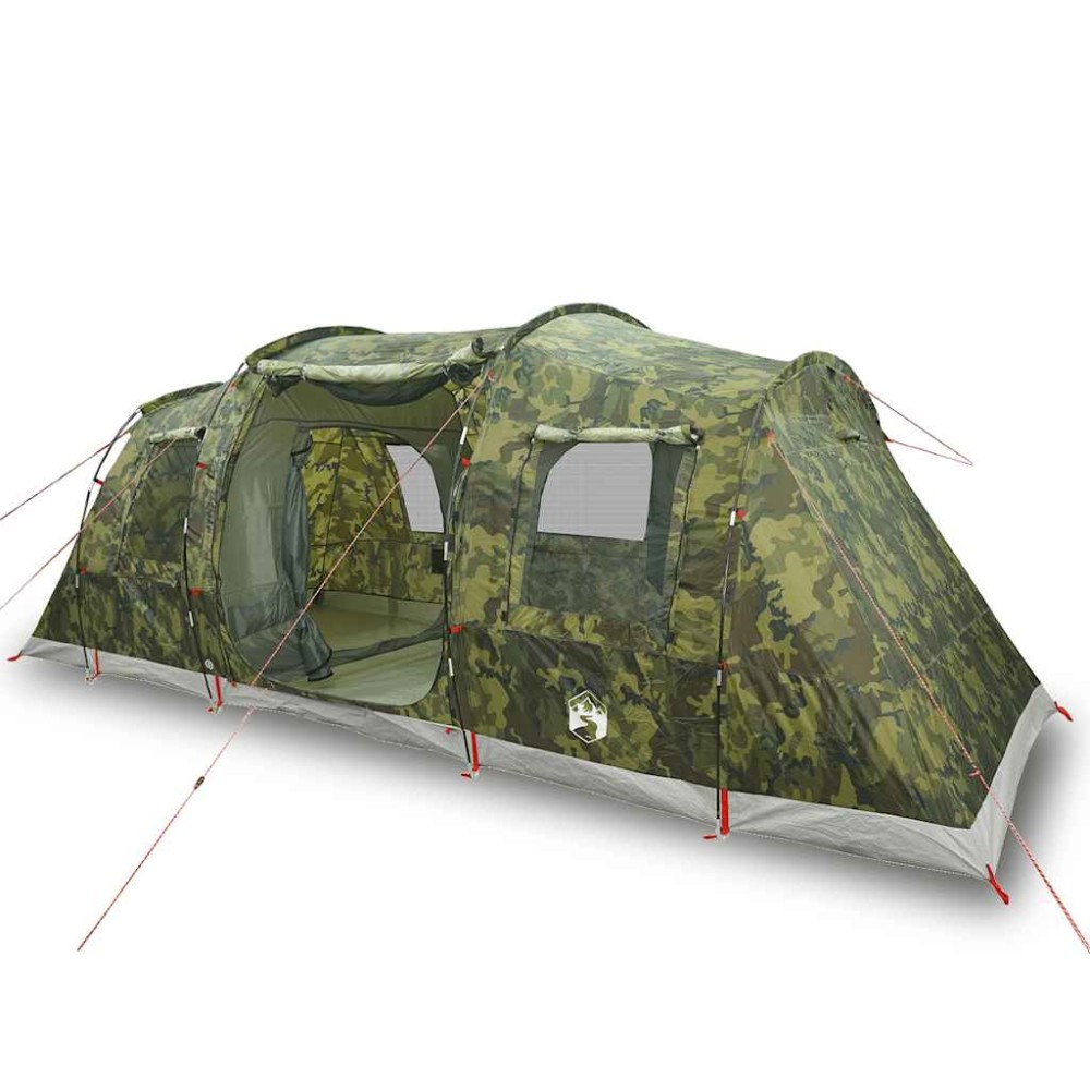 vidaXL Cort de camping tunel pentru 4 persoane, camuflaj, impermeabil