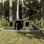 vidaXL Cort de familie tunel pentru 6 persoane, camuflaj, impermeabil