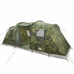 vidaXL Cort de familie tunel pentru 6 persoane, camuflaj, impermeabil