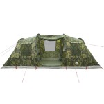vidaXL Cort de familie tunel pentru 6 persoane, camuflaj, impermeabil