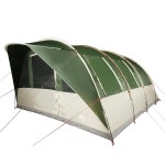 vidaXL Cort de camping tunel pentru 5 persoane, verde, impermeabil