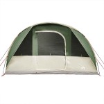 vidaXL Cort de camping tunel pentru 5 persoane, verde, impermeabil