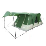 vidaXL Cort de camping tunel pentru 5 persoane, verde, impermeabil