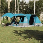 vidaXL Cort de camping pentru 5 persoane, albastru, impermeabil