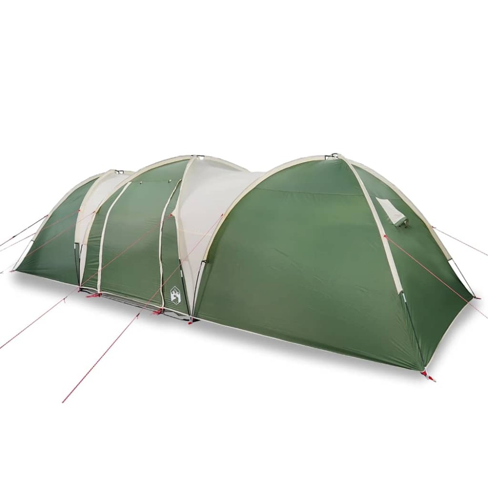 vidaXL Cort de camping cupolă pentru 8 persoane, verde, impermeabil