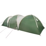 vidaXL Cort de camping cupolă pentru 8 persoane, verde, impermeabil
