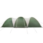 vidaXL Cort de camping cupolă pentru 8 persoane, verde, impermeabil