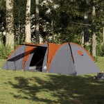 vidaXL Cort de familie cupolă 8 persoane, gri/portocaliu, impermeabil vidaXL Cort de familie cupolă 8 persoane, gri/portocaliu, impermeabil