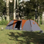 vidaXL Cort de familie cupolă 8 persoane, gri/portocaliu, impermeabil vidaXL Cort de familie cupolă 8 persoane, gri/portocaliu, impermeabil