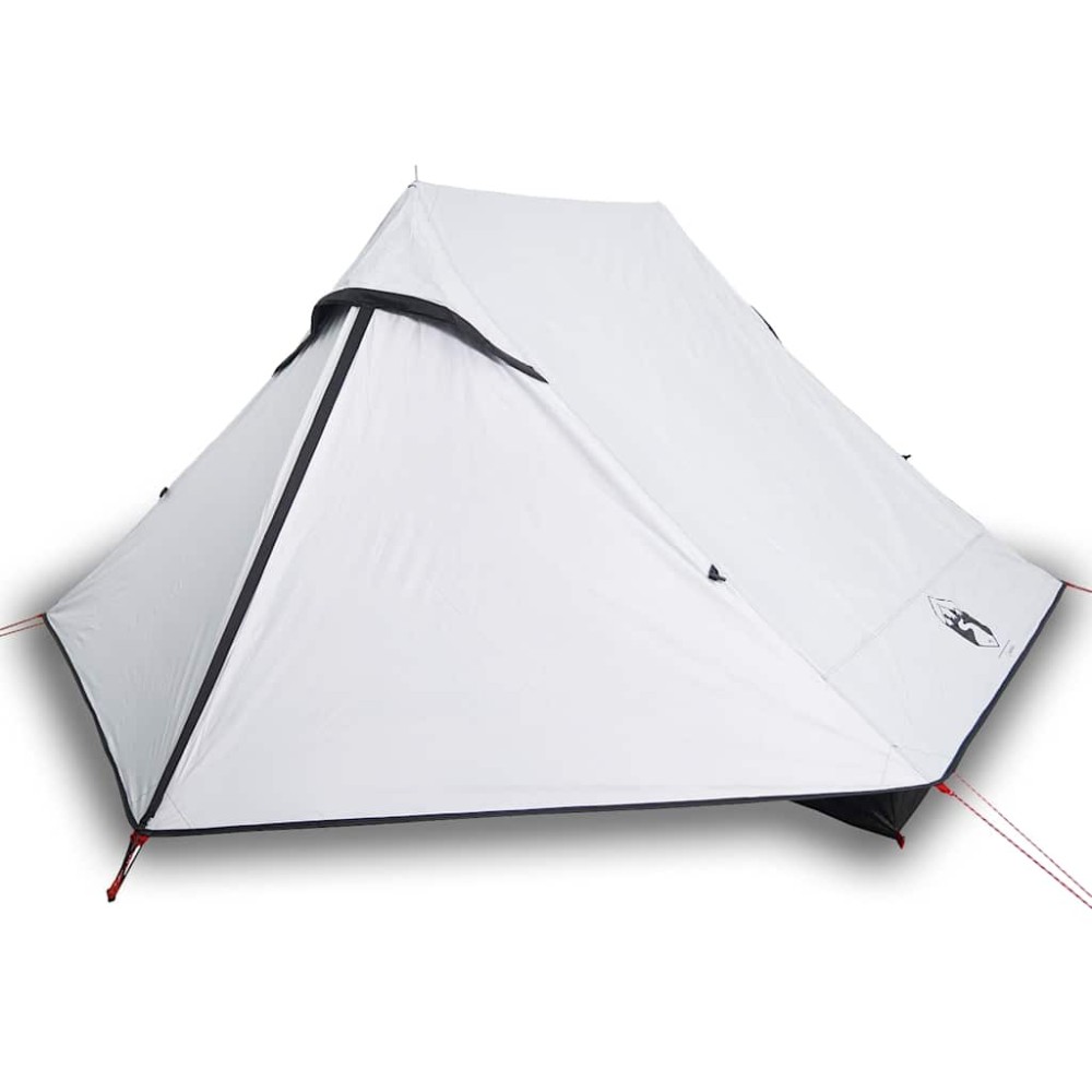 vidaXL Cort camping, 2 persoane, alb, țesătură opacă, impermeabil