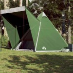 vidaXL Cort de familie Tipi pentru 6 persoane, verde, impermeabil vidaXL Cort de familie Tipi pentru 6 persoane, verde, impermeabil