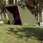 vidaXL Cort familie Tipi pentru 6 persoane verde măsliniu impermeabil