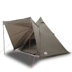 vidaXL Cort de familie Tipi pentru 6 persoane, maro, impermeabil vidaXL Cort de familie Tipi pentru 6 persoane, maro, impermeabil