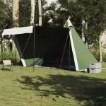 vidaXL Cort de familie Tipi pentru 8 persoane, verde, impermeabil vidaXL Cort de familie Tipi pentru 8 persoane, verde, impermeabil