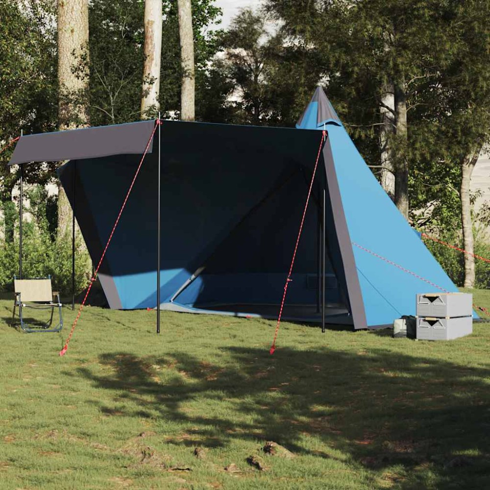 vidaXL Cort de familie Tipi pentru 8 persoane, albastru, impermeabil