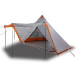 vidaXL Cort de familie Tipi pentru 8 persoane gri impermeabil vidaXL Cort de familie Tipi pentru 8 persoane gri impermeabil
