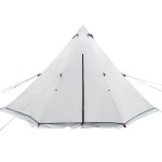vidaXL Cort de familie Tipi 8 persoane, alb opac textil impermeabil vidaXL Cort de familie Tipi 8 persoane, alb opac textil impermeabil