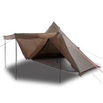 vidaXL Cort de familie Tipi pentru 8 persoane, maro, impermeabil vidaXL Cort de familie Tipi pentru 8 persoane, maro, impermeabil