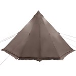 vidaXL Cort de familie Tipi pentru 8 persoane, maro, impermeabil vidaXL Cort de familie Tipi pentru 8 persoane, maro, impermeabil