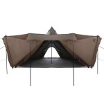 vidaXL Cort de familie Tipi pentru 8 persoane, maro, impermeabil vidaXL Cort de familie Tipi pentru 8 persoane, maro, impermeabil