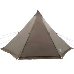 vidaXL Cort de familie Tipi pentru 8 persoane, maro, impermeabil vidaXL Cort de familie Tipi pentru 8 persoane, maro, impermeabil