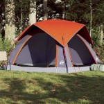 vidaXL Cabină cort de camping 4 persoane gri și portocaliu impermeabil vidaXL Cabină cort de camping 4 persoane gri și portocaliu impermeabil