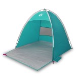 vidaXL Cort de plajă 3 persoane, verde marin, impermeabil