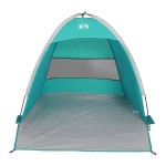 vidaXL Cort de plajă 3 persoane, verde marin, impermeabil