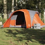 vidaXL Cort de familie cupolă 6 persoane, gri/portocaliu, impermeabil vidaXL Cort de familie cupolă 6 persoane, gri/portocaliu, impermeabil