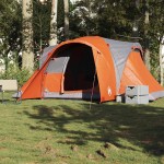 vidaXL Cort de familie cupolă 6 persoane, gri/portocaliu, impermeabil vidaXL Cort de familie cupolă 6 persoane, gri/portocaliu, impermeabil