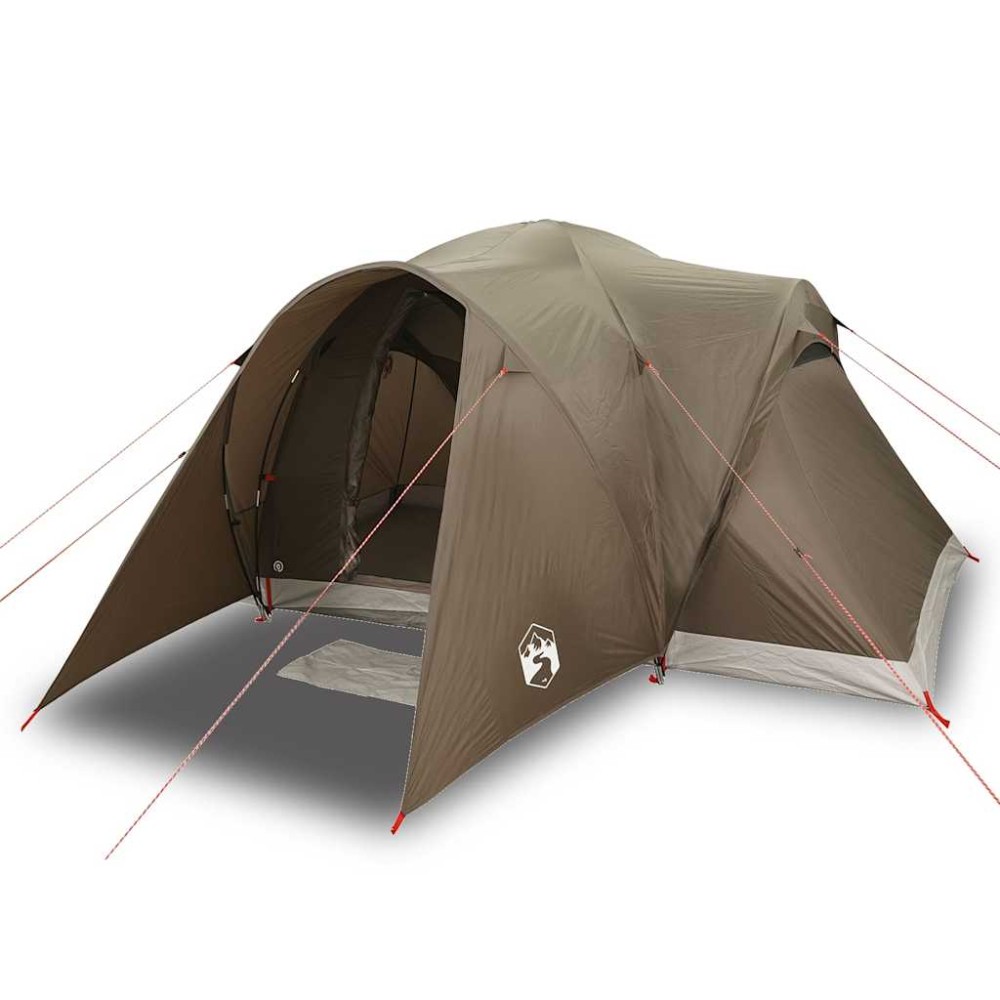 vidaXL Cort de camping cupolă pentru 6 persoane, maro, impermeabil