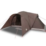 vidaXL Cort de camping cupolă pentru 6 persoane, maro, impermeabil