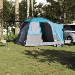 vidaXL Cort auto pentru 4 persoane, albastru, impermeabil vidaXL Cort auto pentru 4 persoane, albastru, impermeabil