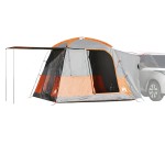 vidaXL Cort auto pentru 4 persoane, gri/portocaliu, impermeabil vidaXL Cort auto pentru 4 persoane, gri/portocaliu, impermeabil
