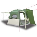 vidaXL Cort auto pentru 4 persoane, verde, impermeabil vidaXL Cort auto pentru 4 persoane, verde, impermeabil