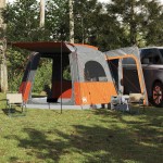 vidaXL Cort auto pentru 4 persoane, gri/portocaliu, impermeabil vidaXL Cort auto pentru 4 persoane, gri/portocaliu, impermeabil