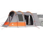 vidaXL Cort auto pentru 2 persoane, gri/portocaliu, impermeabil vidaXL Cort auto pentru 2 persoane, gri/portocaliu, impermeabil