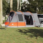 vidaXL Cort auto pentru 2 persoane, gri/portocaliu, impermeabil vidaXL Cort auto pentru 2 persoane, gri/portocaliu, impermeabil
