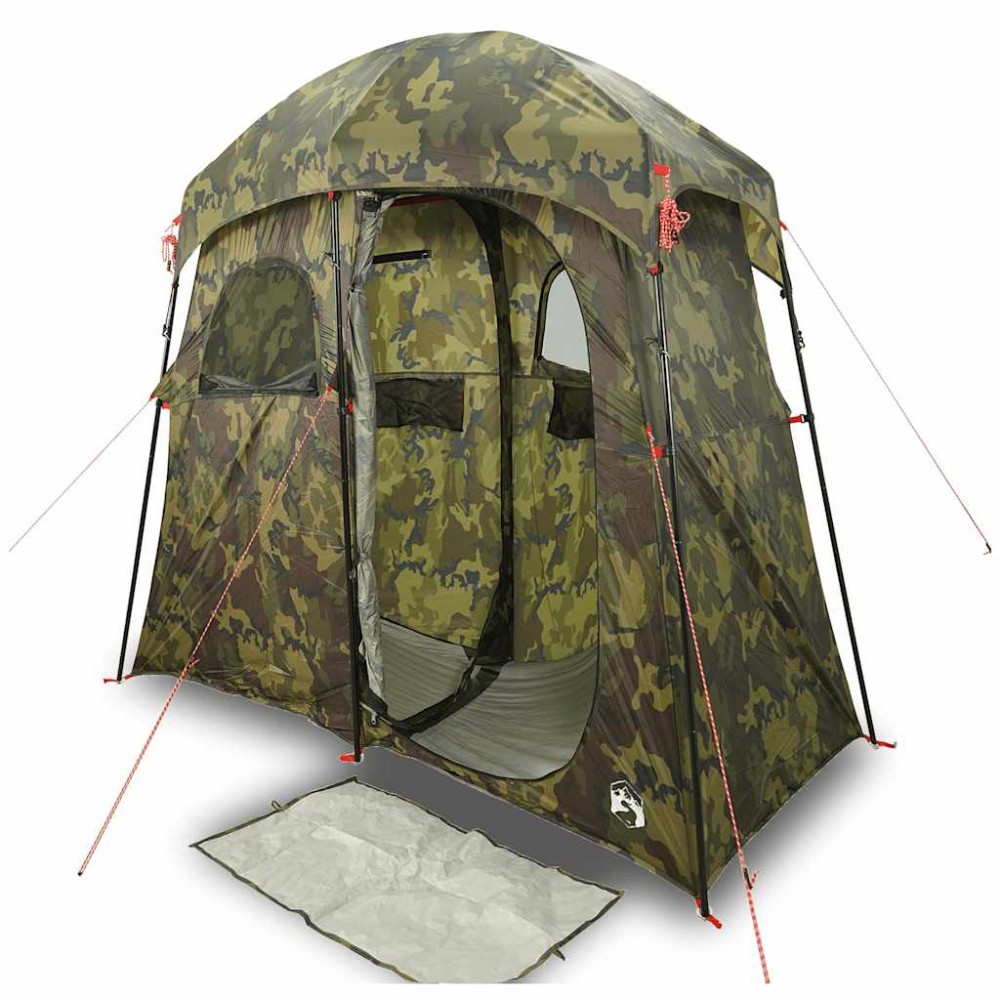vidaXL Cort de duș pentru 2 persoane, camuflaj, impermeabil