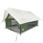 vidaXL Cort de camping pentru 5 persoane, verde, impermeabil
