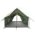 vidaXL Cort de camping pentru 5 persoane, verde, impermeabil