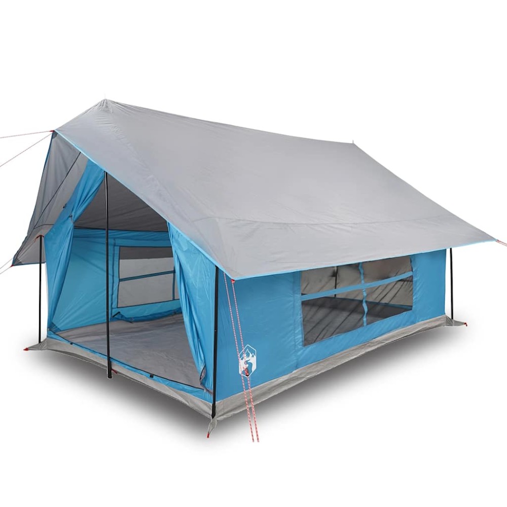 vidaXL Cort camping pentru 5 persoane, albastru, impermeabil