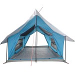 vidaXL Cort camping pentru 5 persoane, albastru, impermeabil vidaXL Cort camping pentru 5 persoane, albastru, impermeabil