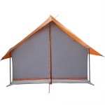 vidaXL Cort de camping pentru 5 persoane, gri/portocaliu, impermeabil